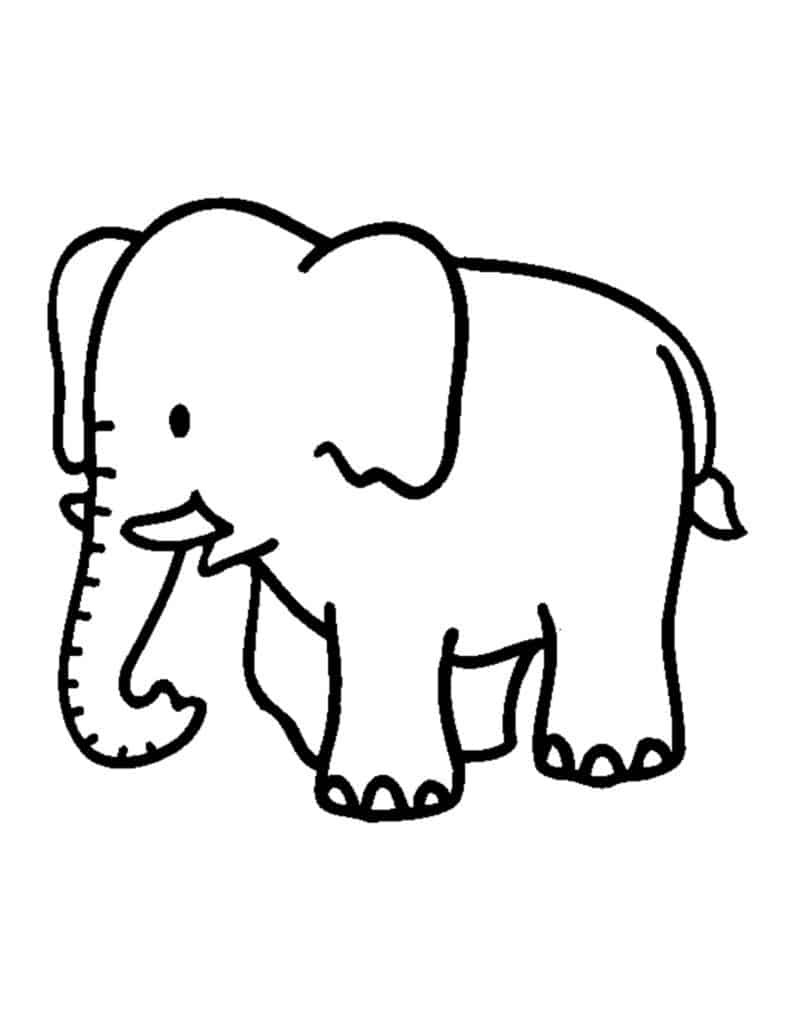 gratis olifant kleurplaat