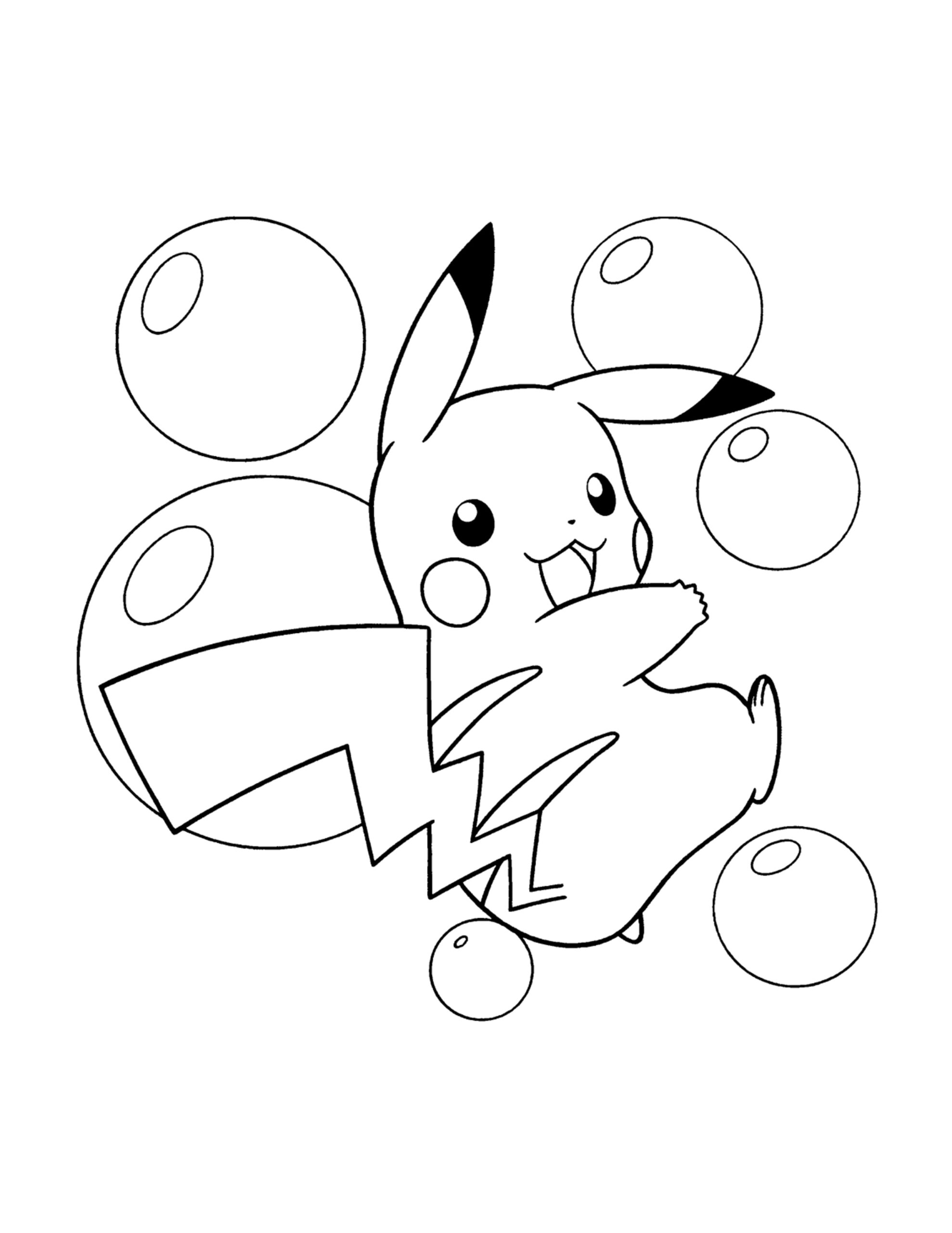 kleurplaat van pikachu gratis downloaden