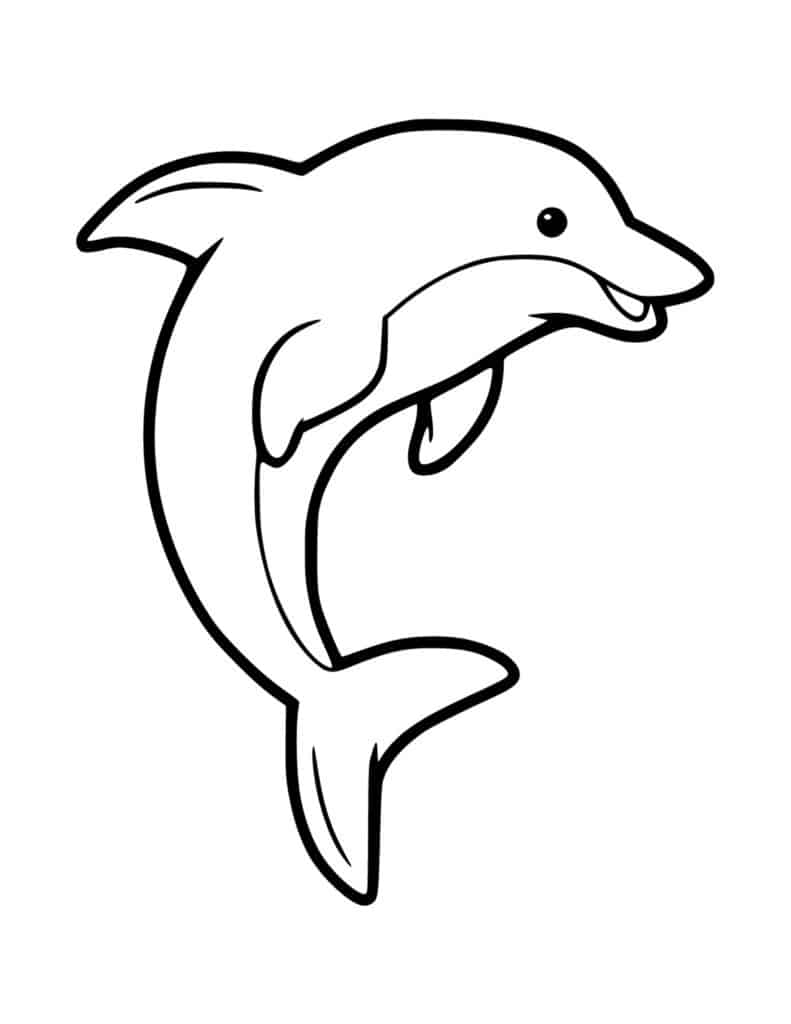 makkelijke dolfijn kleurplaat