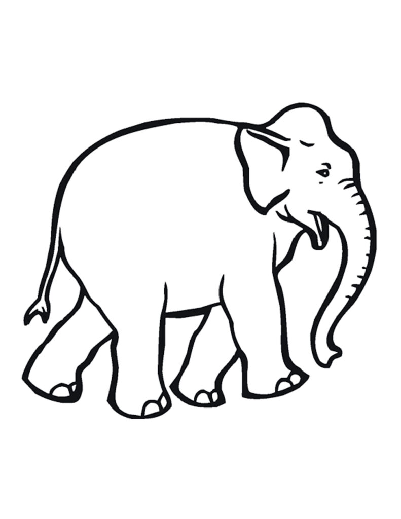 makkelijke kleurplaat olifant