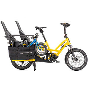elektrische longtail fiets met twee kinderzitjes